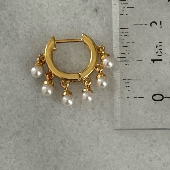 COPY - COPY - Gold Pearl Fringe Tassel Huggie Hoop Earrings
Brand New - Picture 2 of 3